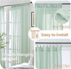BGment Light Green Linen Curtains 45 Inch Length - Image 6