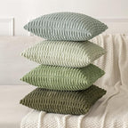 MIULEE Corduroy Decorative Throw Pillow Covers 18x18 Olive Green Pack of 2 | - Image 7