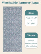 SERISSA 2x5 Washable Non Slip Floral Boho Runner Rug - Image 6