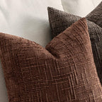 MIULEE Chenille Textured Throw Pillow Covers Terracotta 20x20 Set of 2 | Slubby - Image 4