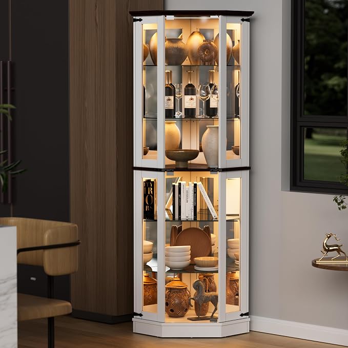 PAKASEPT 71'' Farmhouse Display Curio Cabinet - Image 3