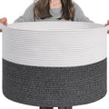 INDRESSME XXXLarge Cotton Rope Basket 21.7" x 21.7" x 13.8" Woven Baby Laundry by INDRESSME