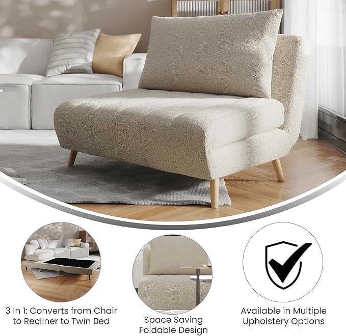 Flash Furniture Shaw Tri-Fold Convertible Sleeper Chair - Image 4