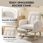 NIOIIKIT Nursery Rocking Chair, Corduroy Upholstered Rocking Chair - Image 6