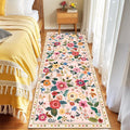 Floral Washable 2x6 Area Rugs Runner Entryway Hallway Pink | Flower Carpet by RELEANY