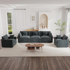 mikibama Luxury 3 Piece Sofa Set, 2 Pieces of Single Sofa and 1 Piece of 3 by Mikibama