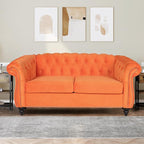 Chesterfield Loveseat Sofa, Modern Velvet Small Sofa Couch 2 Seater - Image 4