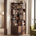Armocity Corner Bookshelf with Drawers, 7 Tier Corner Book Shelf Display by Armocity