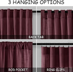 Burgundy Linen Curtains 72 Inch Length - Image 2