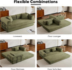 ZEIINPA Convertible Folding Couch Bed, Comfy Corduroy Sleeper Floor Sofa Bed - Image 7