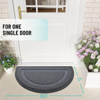 OLANLY Half Circle Front Door Mat Outside 29.5x17 All-Season Rubber Doormat | - Image 2