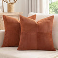 Fancy Homi 2 Packs Rust Decorative Throw Pillow Covers 22x22 Inch by Fancy+Homi
