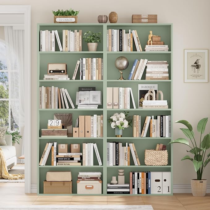 FOTOSOK 6-Tier Open Bookcase and Bookshelf, Freestanding Display Storage - Image 4