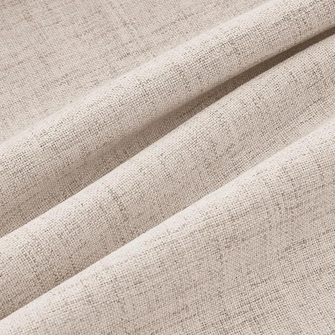 MIULEE 100% Blackout Linen Curtains 42 x 84 Inch Natural 2 Panels | Thermal - Image 9