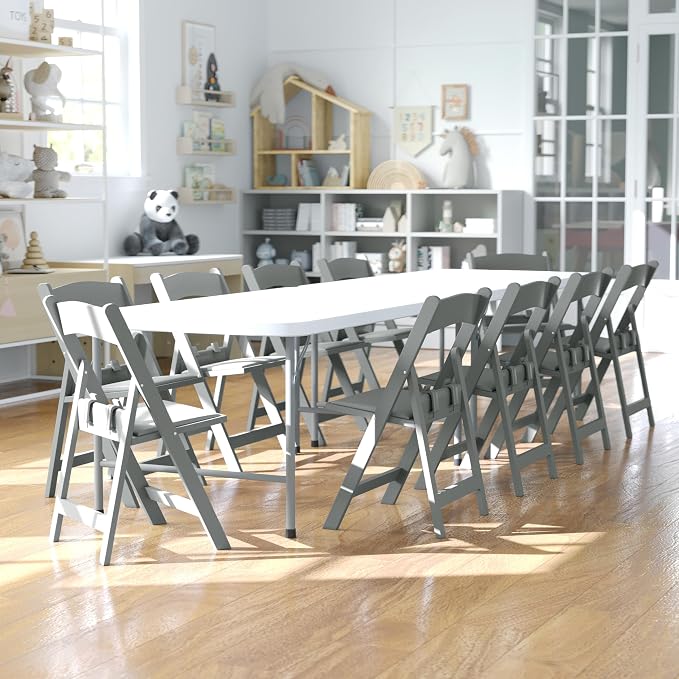 Flash Furniture Hercules Set of 2 Kids Gray Resin Folding Chairs - Image 2