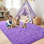 6x9 Large Purple Fluffy Soft Area Rug Non-Slip - Image 4