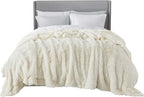 Bedsure GentleSoft Fluffy Cream Blankets Queen Size - Image 8