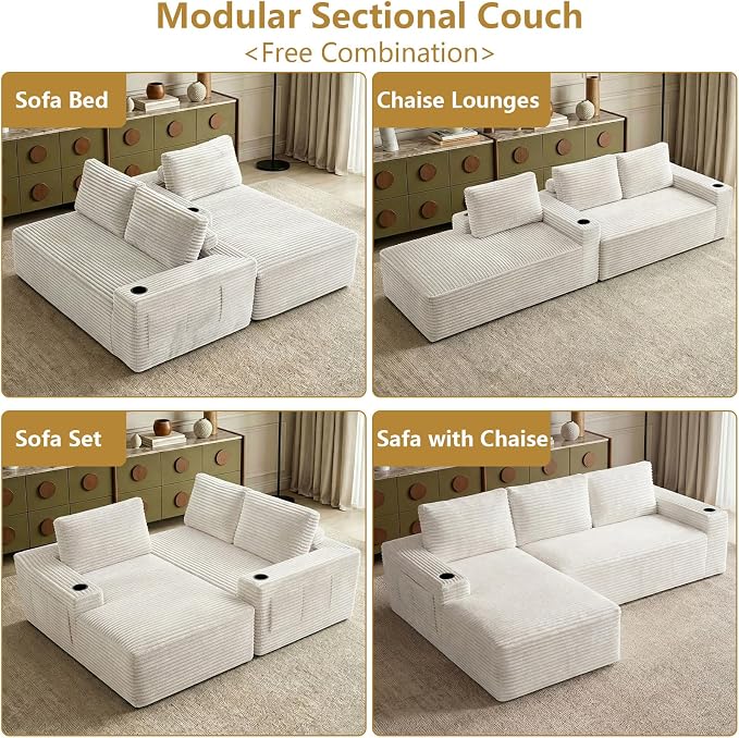 104" Cloud Sectional Couch L-Shaped - Image 3