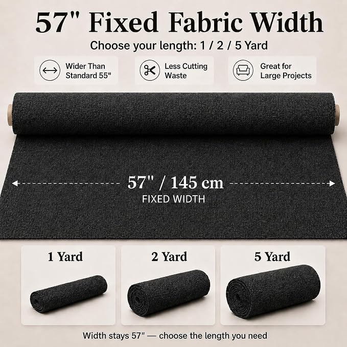 Mini Chenille Linen Blend Upholstery Fabric by the Yard, 57 Inch Wide Soft - Image 3