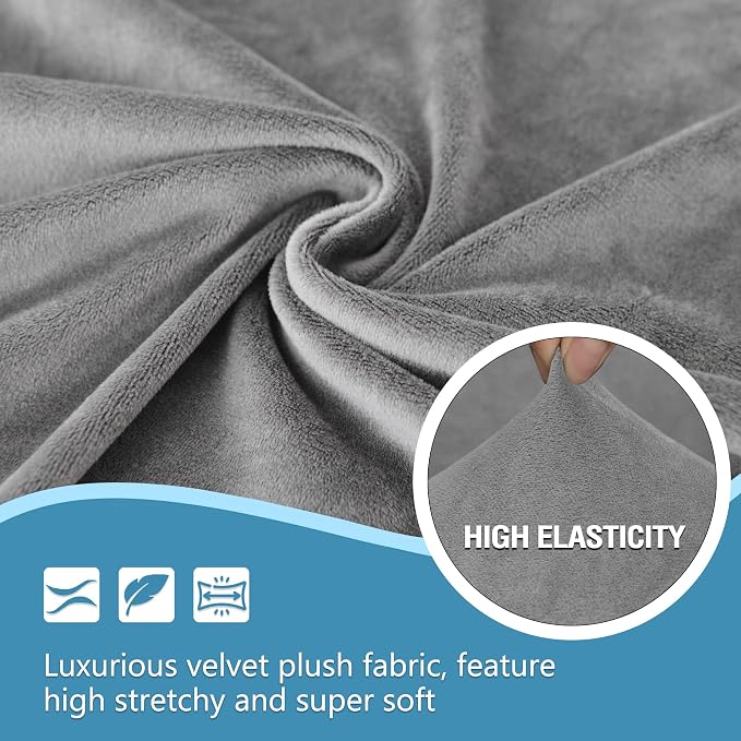 HDCAXKJ Corner Sectional Couch Covers Velvet Stretch L Shape Sofa Cover Soft - Image 3