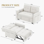 DWVO 55" Convertible Sofa Bed, 3-in-1 Sleeper Sofa - Image 2