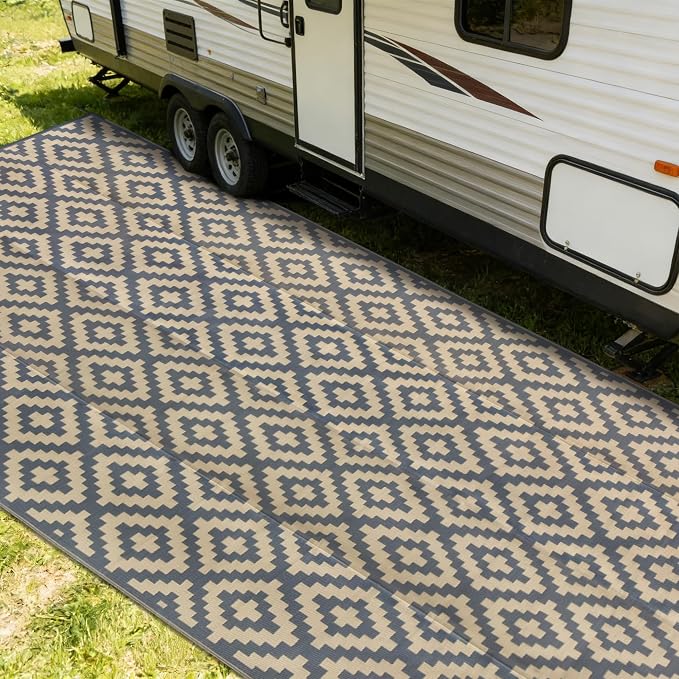SAND MINE Reversible Mats, Plastic Straw Rug, Modern Area Rug, Large Floor Mat - Image 7