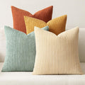 MIULEE Soft Corduroy Decorative Throw Pillow Covers Teal-Rust 18x18 | Set of 4 by MIULEE
