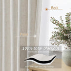 Extra Long 100% Blackout Linen Curtains - Image 4