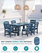 SERWALL Outdoor Dining Table Set, 67‘’ HDPE Patio Dining Set - Image 3