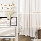Ivory 100% Blackout Linen Curtains 92 Inch Length 2 Panels Set - Image 7