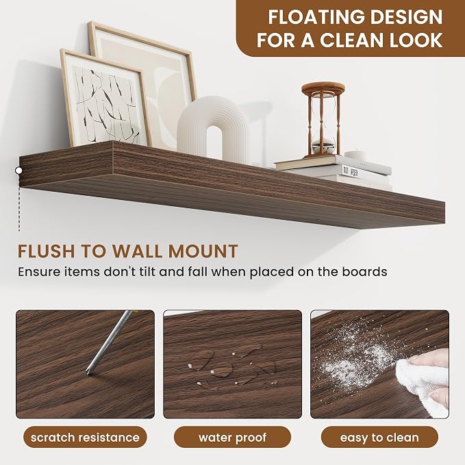 fuqing Floating Shelves for Wall, Wall Mounted Wood Floating Shelf - Image 5