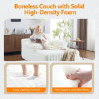 VINGLI Boneless Chaise Lounge Chair Indoor, 55.5" Deep Seat Sleeper Sofa Bed - Image 3