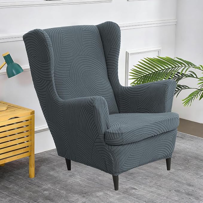 HAOYONG Wing Chair Slipcovers Printed Wingback Chair Covers 2 Pieces Wingback - Image 2