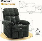 Korser Recliner Chair, Swivel Rocker Recliner Chair - Image 2