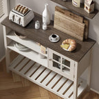 ChooChoo Farmhouse Coffee Bar Cabinet, Buffet Cabinet - Image 5