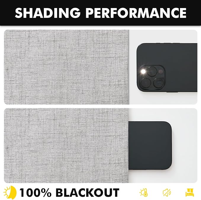 MIULEE 100% Blackout Linen Curtains 42 x 72 Inch Greyish White 2 Panels | - Image 7