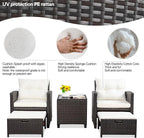 Vongrasig Patio Chair with Ottoman, 5 Pieces Patio Furniture Set Small Balcony - Image 5