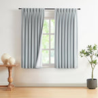 Vision Home Blue Gray Pinch Pleated Full Blackout Curtains Linen Blended Room by VisionHome