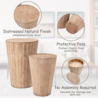 Aoikax Farmhouse Nesting Barrel Side Table, Rustic Space Saving Storage End - Image 3