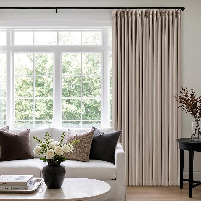60 Inch Extra Wide 100% Blackout 96 Inch Curtains 1 Panel, Burlywood Birch | by Twodrapes