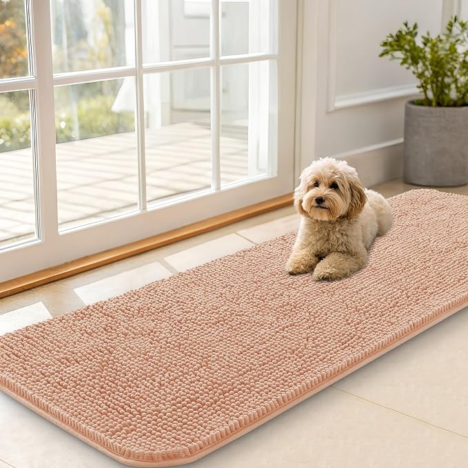 OLANLY Dog Door Mat for Muddy Paws 59x20, Super Absorbent Chenille Mud Mat | by OLANLY