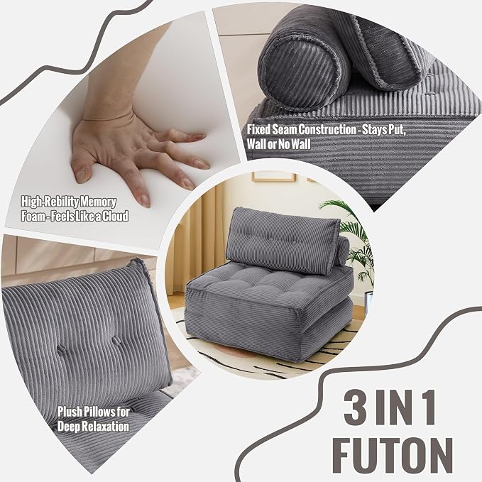Folding Sofa Bed Convertible Sleeper Chair 33" - Image 3