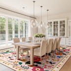 RELEANY Floral Washable 9x12 Area Rugs Pink | Flower Carpet Print Boho Cute Non - Image 9