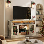 WLIVE Farmhouse TV Stand for 65 Inch TV, Tall Entertainment Center - Image 2