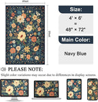 DUKINO 4x6 Area Rug, Floral Washable Office Chair Rug Non Slip, Stain Resistant - Image 2