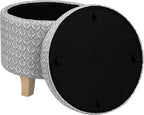 HomePop Upholstered Round Storage Ottoman|Homepop Home Décor|Upholstered Round - Image 7