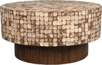 East at Main Mila Brown Coffee Table – Round Boho Pedestal Table - Image 3