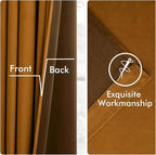 MIULEE Velvet Curtains 50W x 90L 2 Panels Golden Brown Blackout Curtains | - Image 6