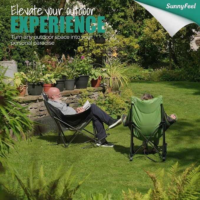 SUNNYFEEL Oversized Rocking Camping Chair, Fully Padded Patio Chair - Image 5