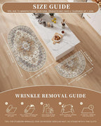 Madane Washable Half Circle Round Rug 2x3 Small Moon Rugs, Turmeric/Grey | - Image 5